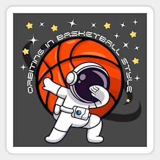 Funny Basketball Dabbing Astronaut Art Design Magnet